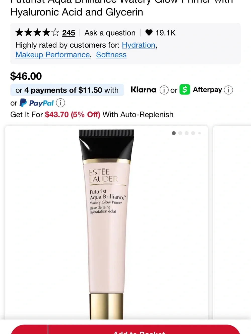 Estée Lauder Futurist Aqua Brilliance Watery Glow Primer 5mL NEW